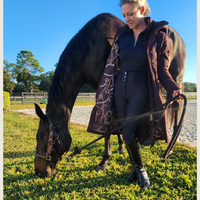 Chocolate Brown Duck Down Riding Coat with Velvet Collar