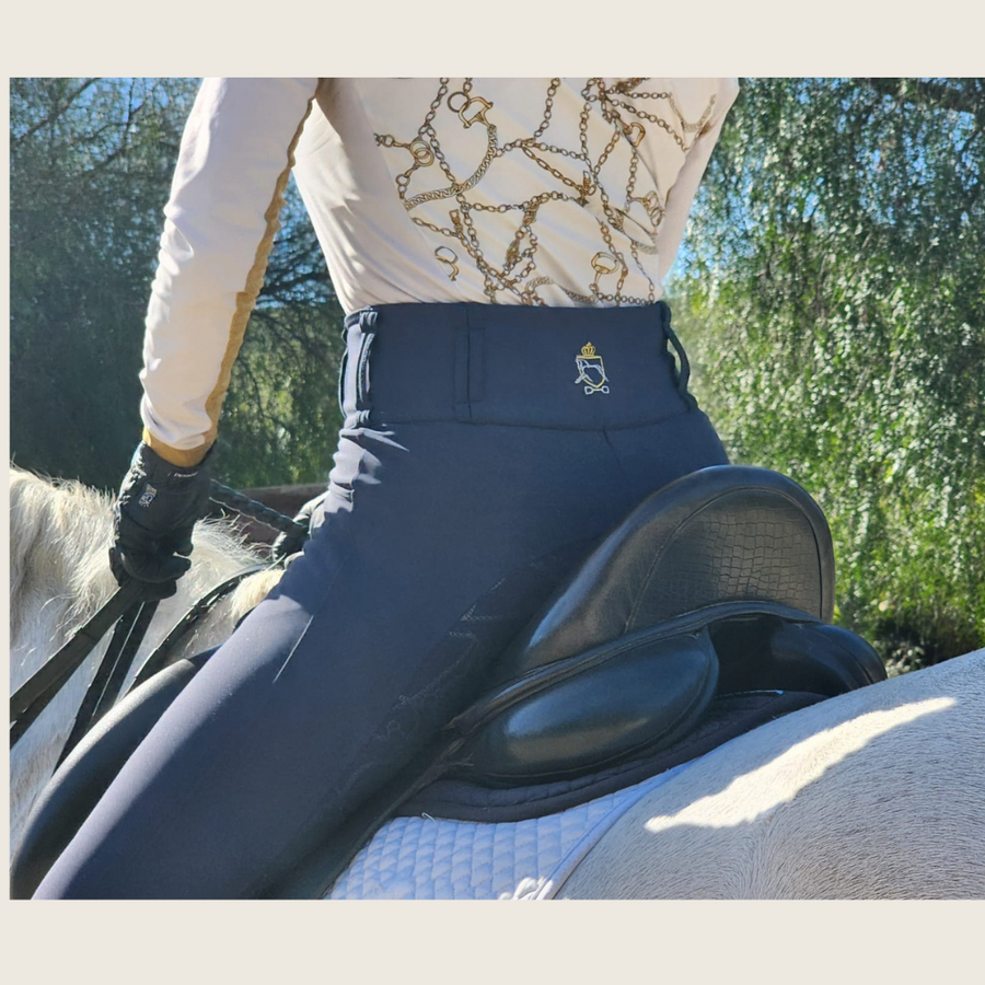 Navy Silicone grip breeches with Belt Loops